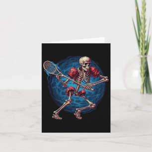 Tarjeta Lacrosse Sports Lover Halloween Lacrosse Player Sk