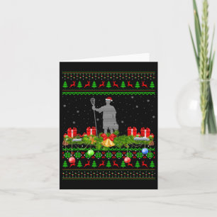 Tarjeta Lacrosse Sports Lover Xmas Santa Ugly Lacrosse Chr