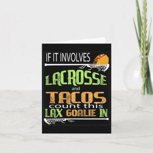 Tarjeta Lacrosse Stick Con Tacos Regalo A Goalie Laxgirl