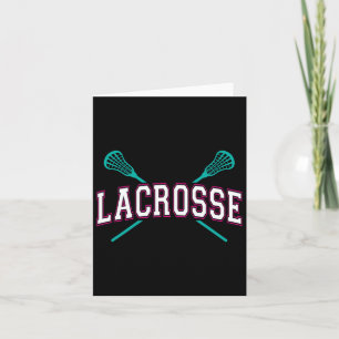 Tarjeta Lacrosse Sticks cruzados Lax Girly Verde azulado C