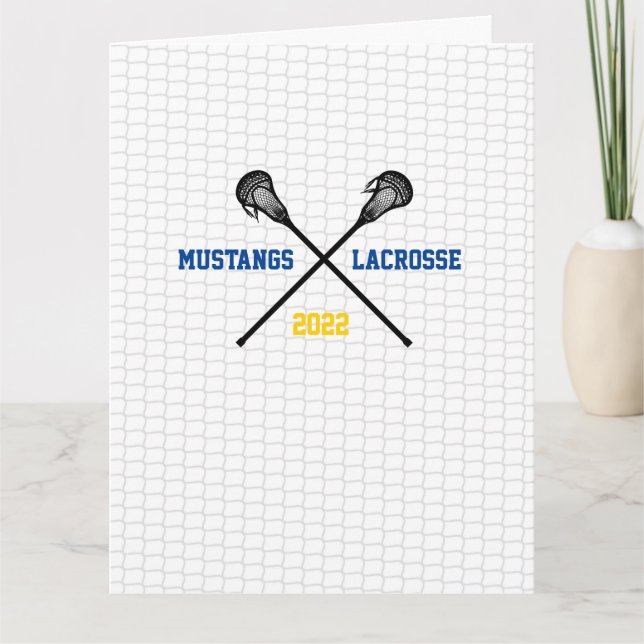 Tarjeta Lacrosse Team Year Gracias Coach Jugadores Colores (Anverso)