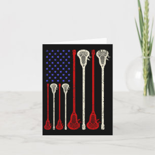 Tarjeta Lacrosse Usa Bandera Estadounidense Lax Sticks