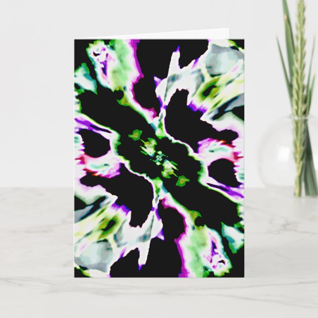 Tarjeta Lado blanco morado verde abstracto flor Petal (Anverso)