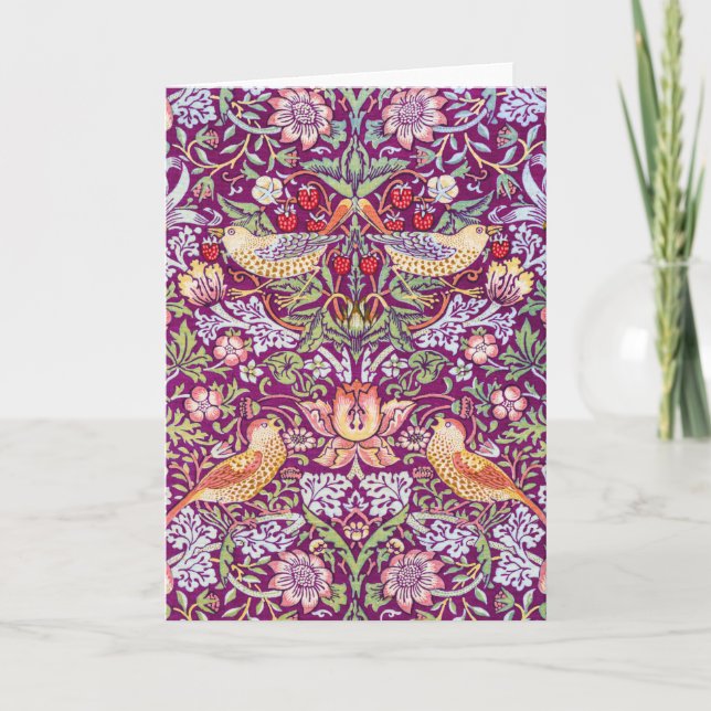 Tarjeta Ladrón de fresa rojo, William Morris (Anverso)