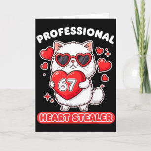 Tarjeta Ladrón Profesional del Corazón 67 Meme 6 7 Gato Ra