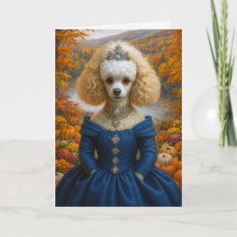 Tarjeta Lady Autumn , Poodle Blank Card