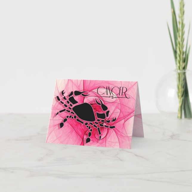 Tarjeta Lady Cancer Zodiac Pink Blank (Anverso)
