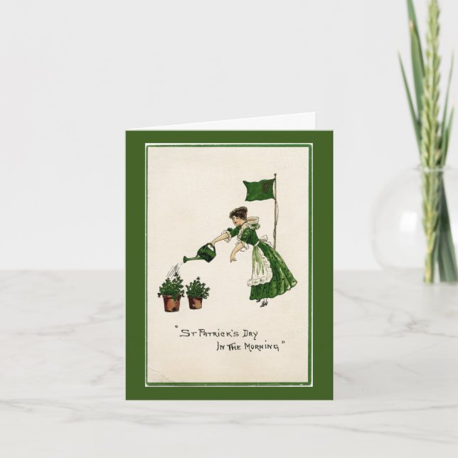 Tarjeta Lady del Día de San Patricio (Anverso)