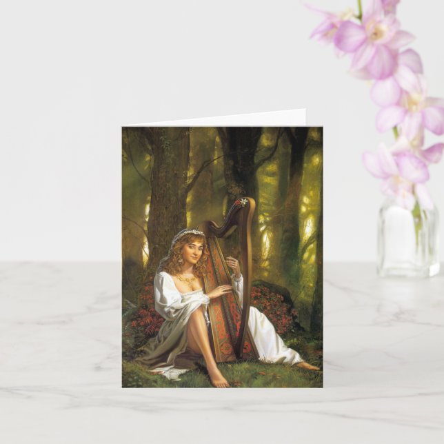 Tarjeta Lady jugando una carta arpa (Orquídea)