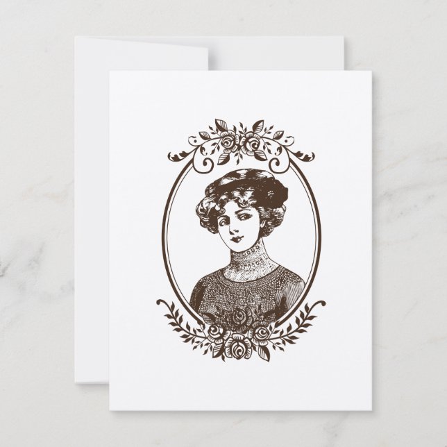 Tarjeta Lady Vintage o invitación (Anverso)