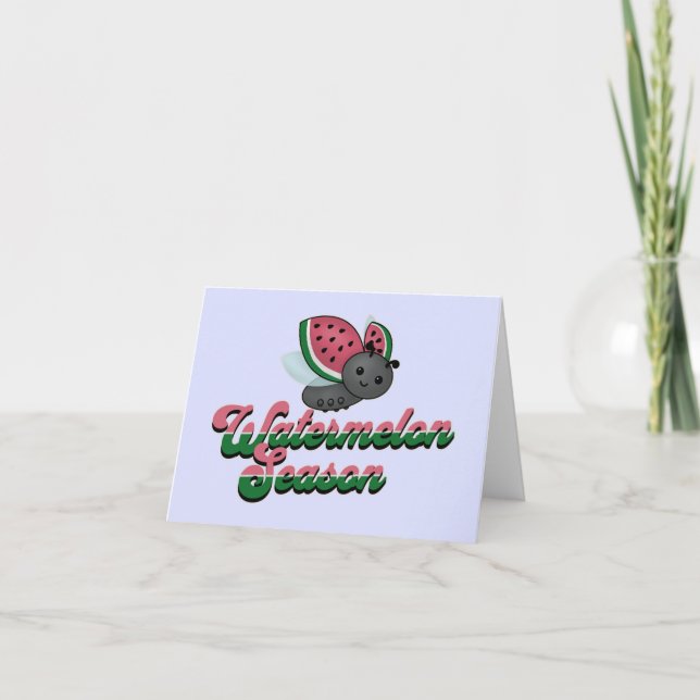 Tarjeta Ladybug de la temporada de la sandía (Anverso)