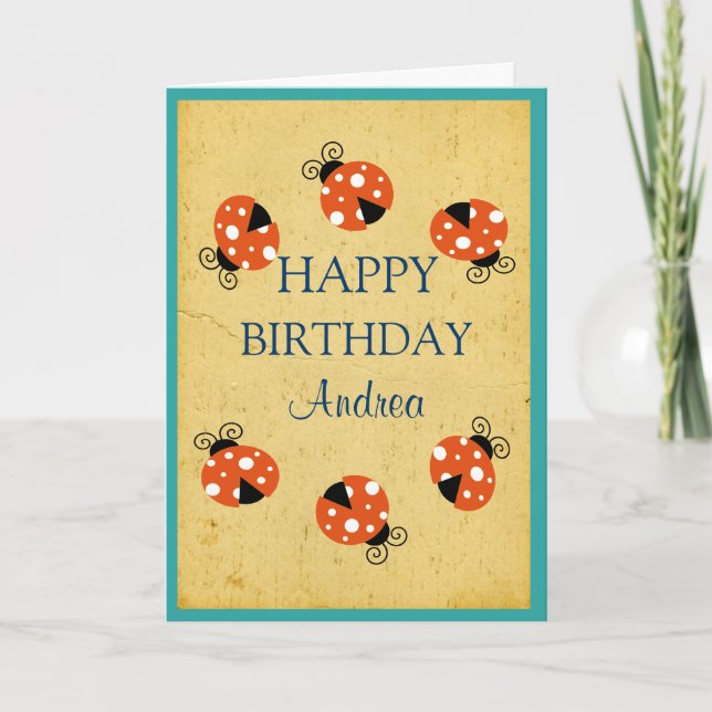 Tarjeta Ladybug Feliz cumpleaños (Anverso)