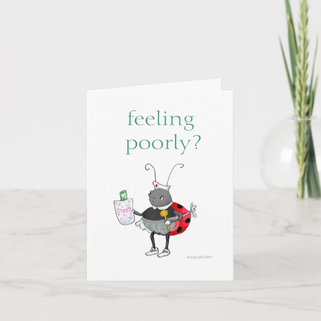 Tarjeta Ladybug Get Well Card (Anverso)