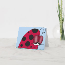 Tarjeta Ladybug gracioso y eufórico