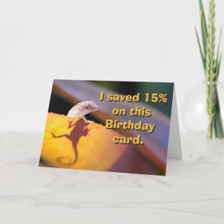 Tarjeta lagarto ahorrado 15 por ciento