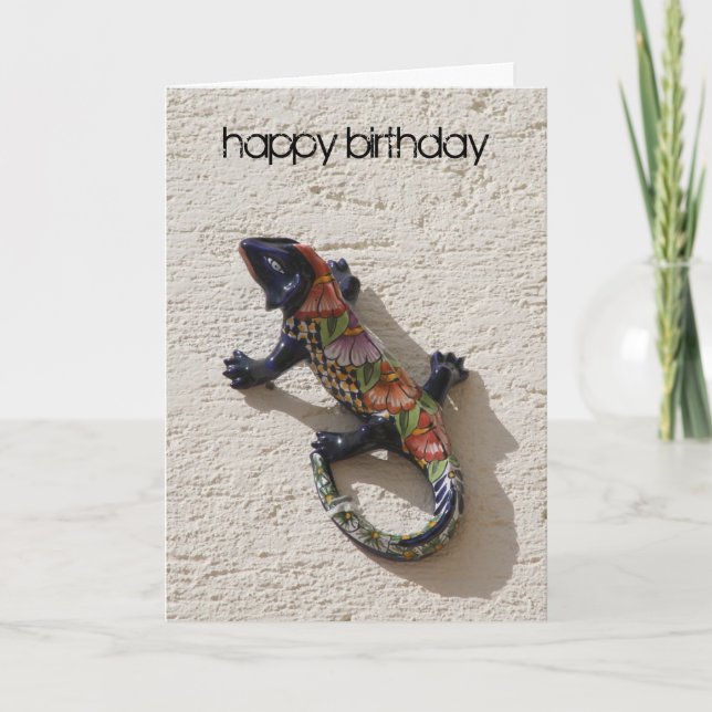 Tarjeta lagarto del cumpleaños (Anverso)