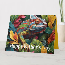 Tarjeta Lagarto Hojas y Color