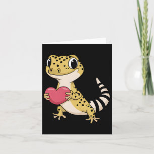 Tarjeta Lagarto Leopardo Animal San Valentín Amantes Repti