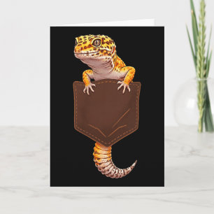 Tarjeta Lagarto Lindo Reptil Geco Leopardo Bolsillo Divert