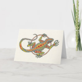 Tarjeta Lagarto Notecard de "señora Luck"