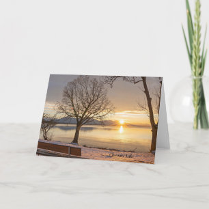 Tarjeta Lago Chiemsee, puesta de sol,
