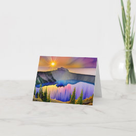 Tarjeta Lago de cráter acuarela personalizable