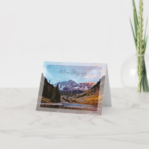 Tarjeta Lago de otoño y montaña con texto personalizado