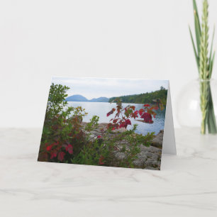 Tarjeta Lago Eagle y hojas de arce rojas II