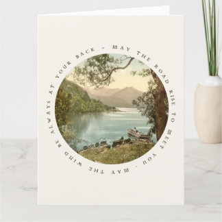Tarjeta Lago en Irlanda Kerry con bendición irlandesa