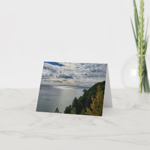 Tarjeta Lago Huron, vista a la isla Mackinac