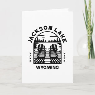 Tarjeta Lago Jackson Wyoming Al Aire Libre Vintage 2