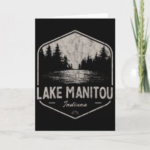 Tarjeta Lago Manitou Indiana al aire libre Vintage 