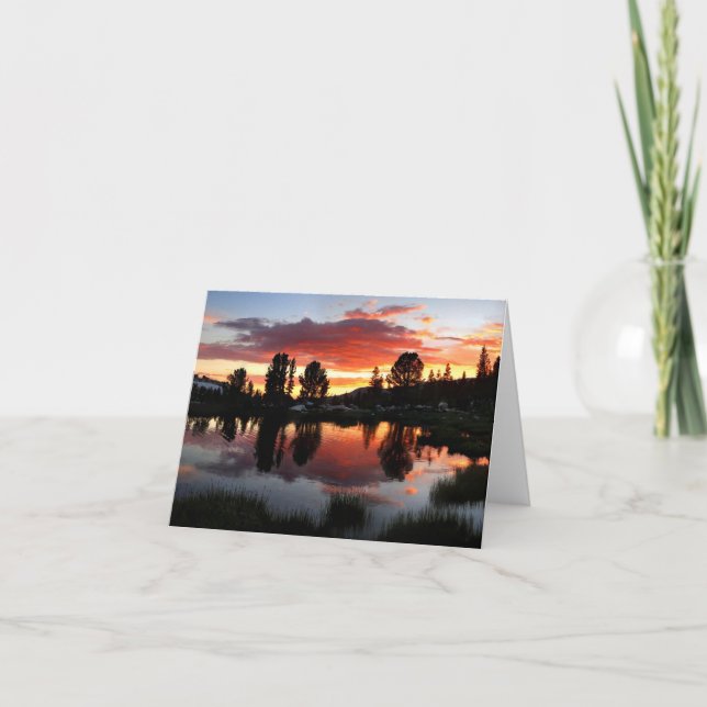 Tarjeta Lago Reymann Sunset - Yosemite (Anverso)
