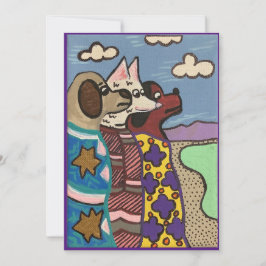 Tarjeta Lago Salado, Perros, Bella Artes