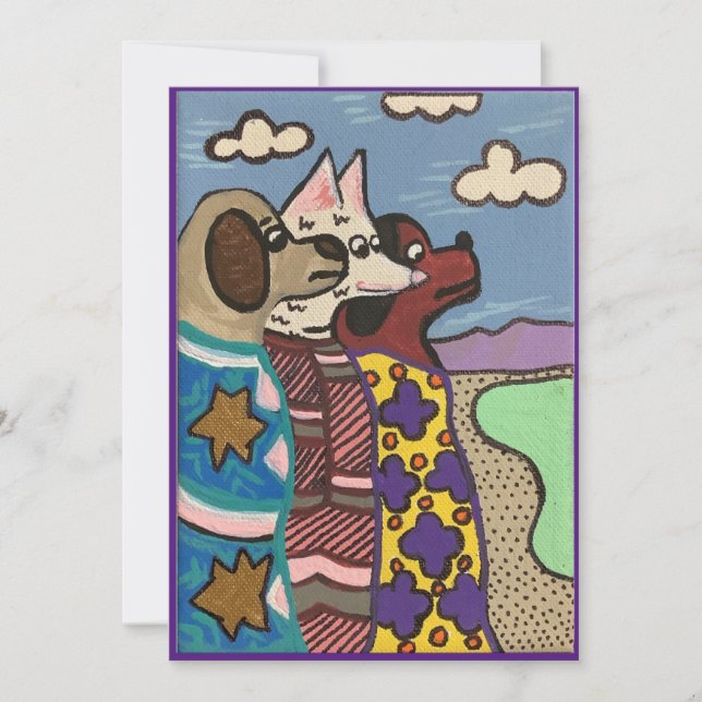 Tarjeta Lago Salado, Perros, Bella Artes (Anverso)