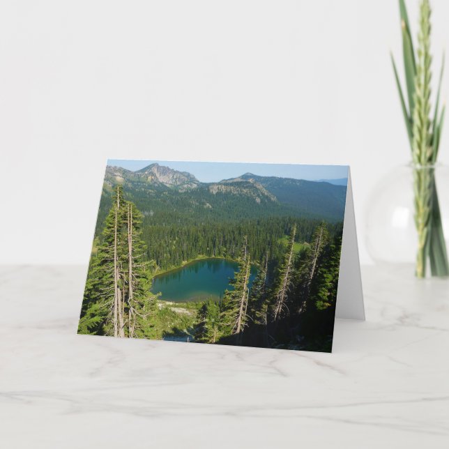 Tarjeta Lago Sunrise desde Arriba en el Parque Mount Raini (Anverso)