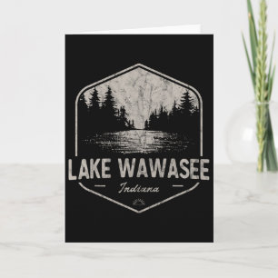 Tarjeta Lago Wawasee Indiana al aire libre Vintage 