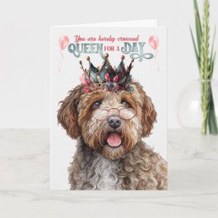 Tarjeta Lagotto Romagnolo Dog Queen Day Funny Cumpleaños