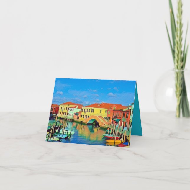 Tarjeta Laguna Veneciana - MURANO - panorama (Anverso)