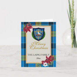 Tarjeta Laing Scottish Clan Tartan & Crest