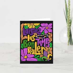 Tarjeta Laissez Les Bon Temps Rouler Mardi Gras Beads Boho