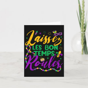 Tarjeta Laissez Les Bon Temps Rouler Mardi Gras Beads Fleu