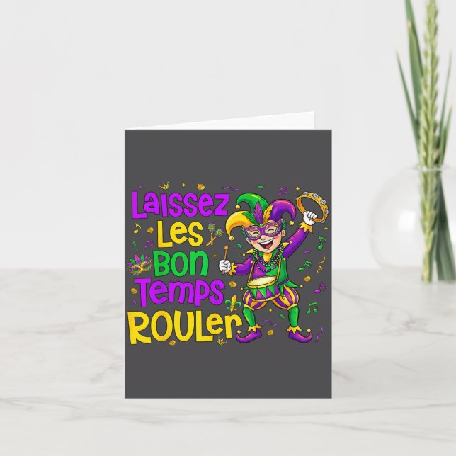 Tarjeta Laissez Les Bon Temps Rouler Matching Mardi Gras P (Anverso)