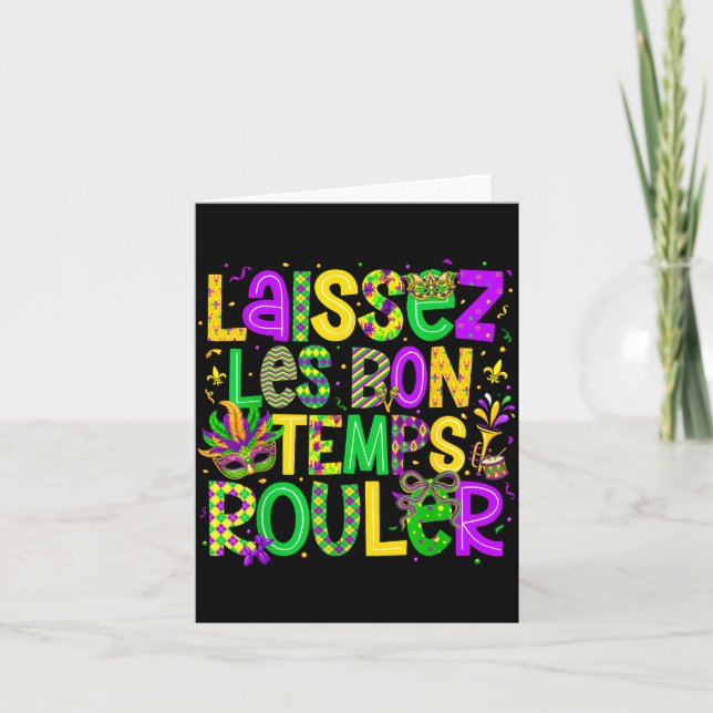 Tarjeta Laissez Les Bon Temps Rouler Matching Mardi Gras P (Anverso)