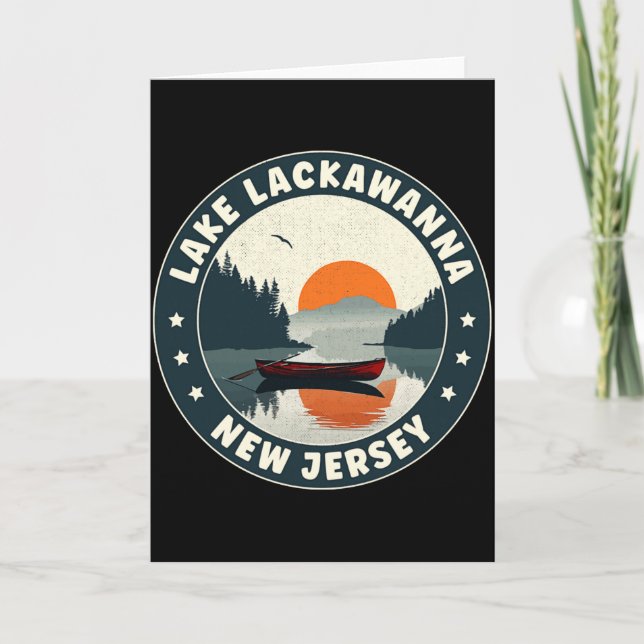 Tarjeta Lake Lackaw New Jersey Sunset T Shirt  (Anverso)