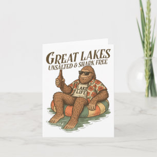 Tarjeta Lake Life Bigfoot Drinking Great Lakes Unsaling Sh