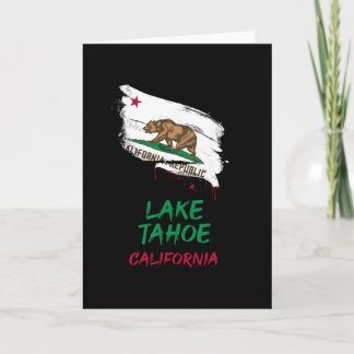 Tarjeta Lake Tahoe California Paint Splatter Flag Vacation