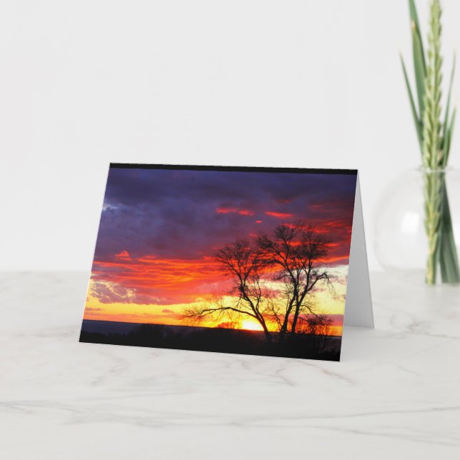 Tarjeta Lake Winnebago Sunset Pensando En Ti (Anverso)