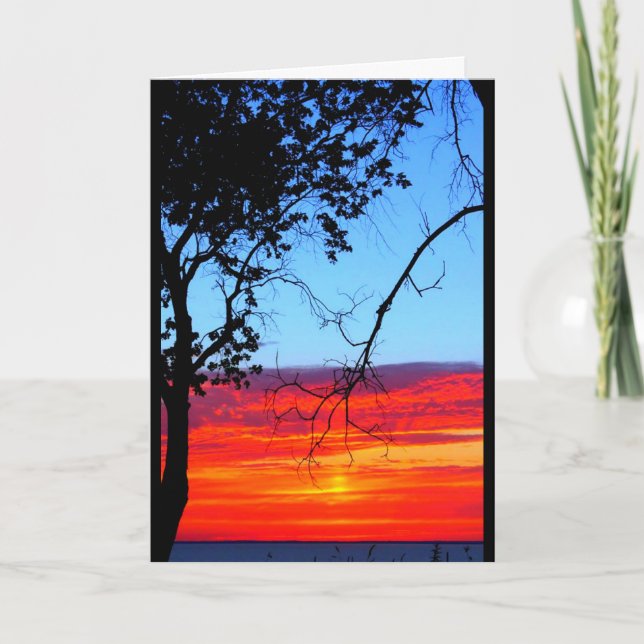 Tarjeta Lake Winnebago Sunset Pensando En Ti (Anverso)