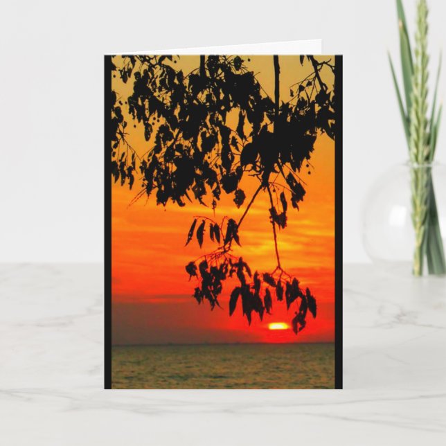 Tarjeta Lake Winnebago Sunset Pensando En Ti (Anverso)